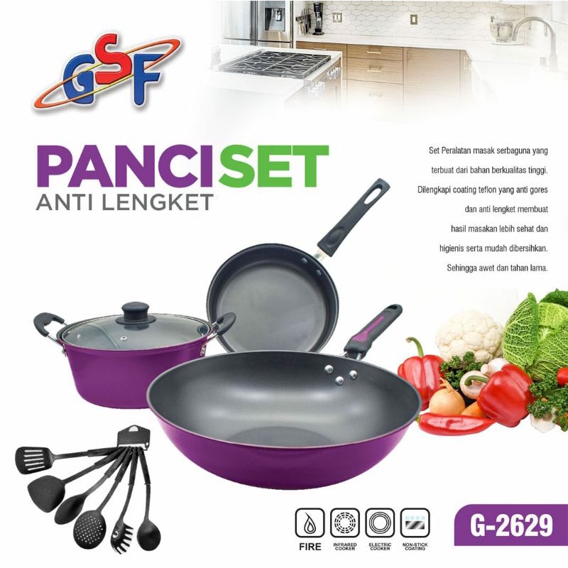 PANCI SET ANTI LENGKET SERI TEFLON GSF G-2429
