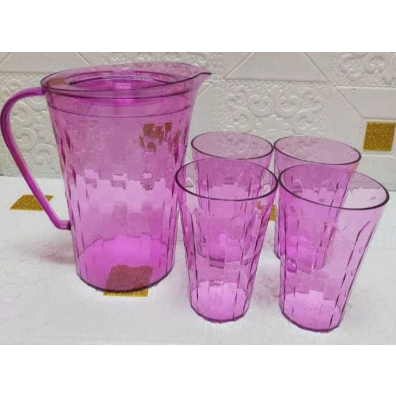 set Gelas teko ungu original Tupperware