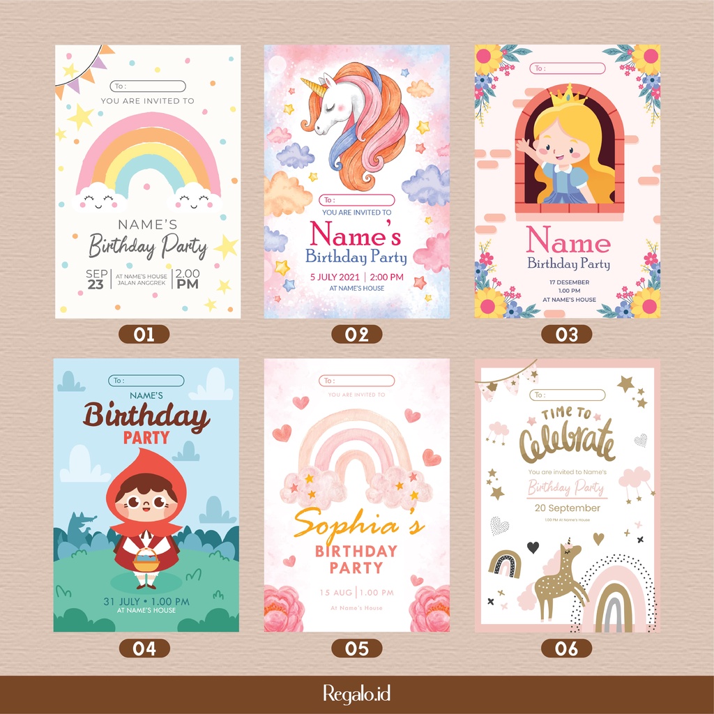 [BIRTHDAY INVITATION] Undangan Ulang Tahun Anak 2nd Edition | Custom Birthday Anak | Ultah Anak | Kartu Undangan