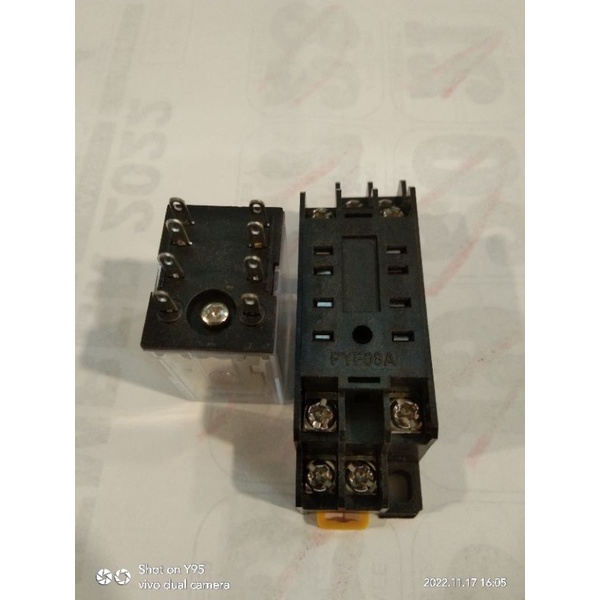 Relay DC 12V MY2N 8pin + Soket merek ZN jual per/5set riley my2n 12v + soket 8kaki