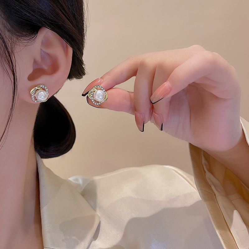 Anting Tusuk Sterling silver 925 Desain Bunga Hias Berlian Imitasi Mewah Untuk Wanita