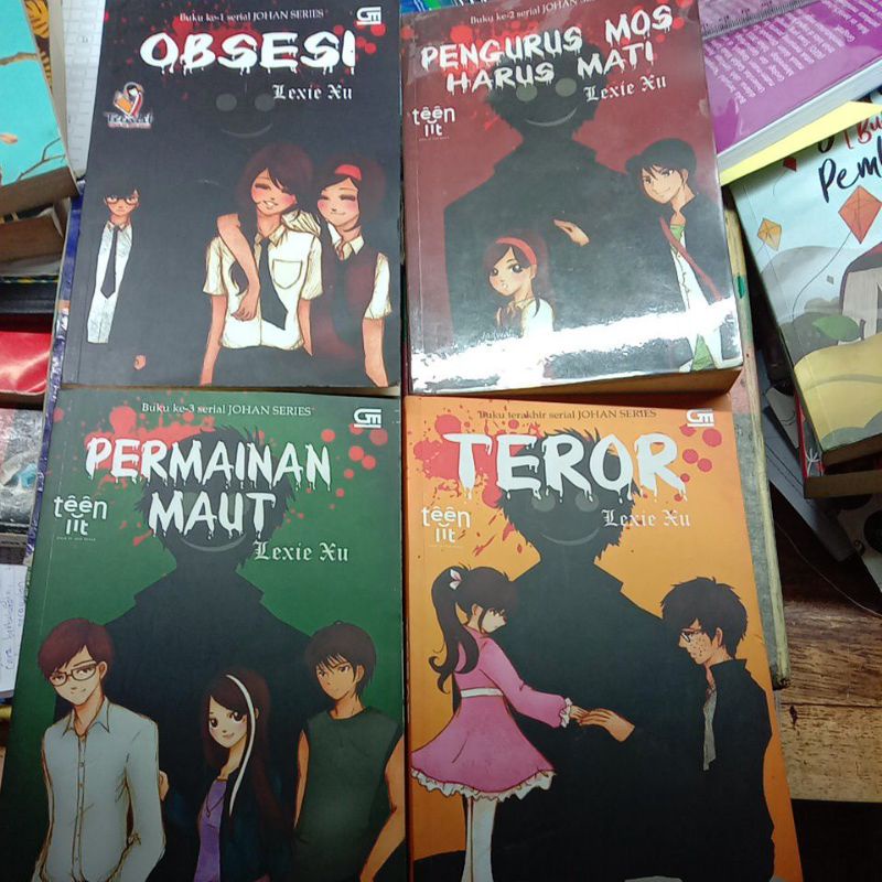 [INDONESIA] BUKU NOVEL HOROR JOHAN SERIES - OBSESI - PENGURUS MOS HARUS MATI - PERMAINAN MAUT - TEROR - LEXIE XU [ORIGINAL]