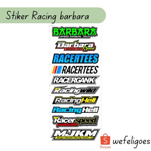 STICKER RACING HELL BARBARA / STIKER MOTOR RC5 BARBARA / STIKER HELM HEREX / STIKER RACING START SPE