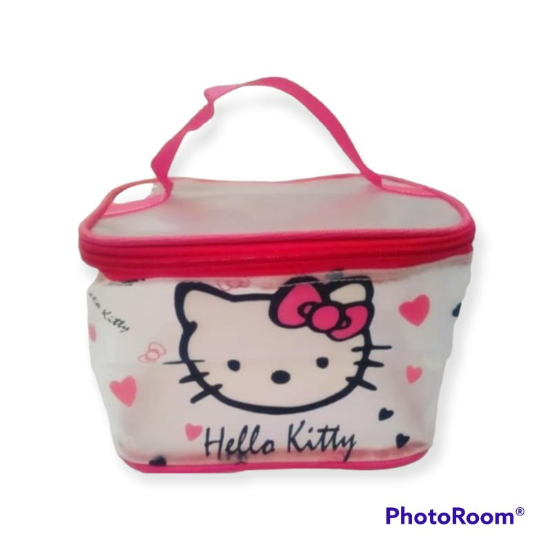 Washbag Tas Kosmetik Plastik Mika Transfaran Ukuran 17x13x12