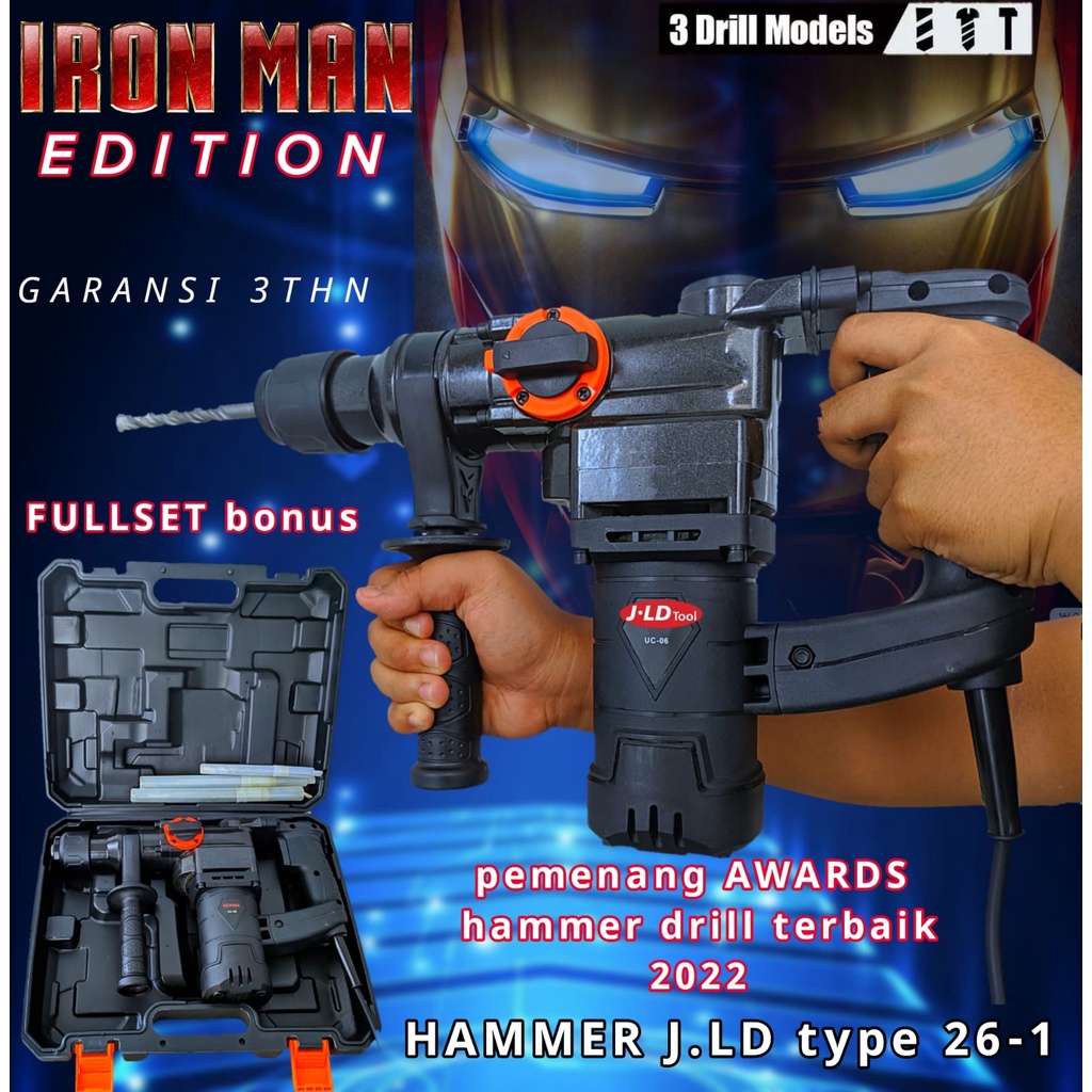 JLD Hammer drill bor bobok beton tembok 2 fungsi J26-1 Impact Jack Hammer Mesin Bor bobok beton