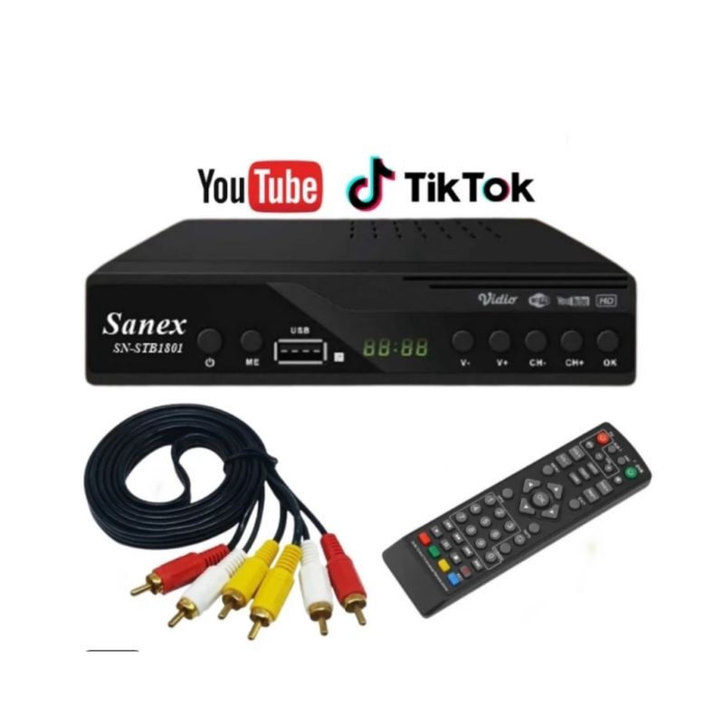 Set top box penerima siaran TV digital SANEX SN STB 1801 STB reveiver TV digital