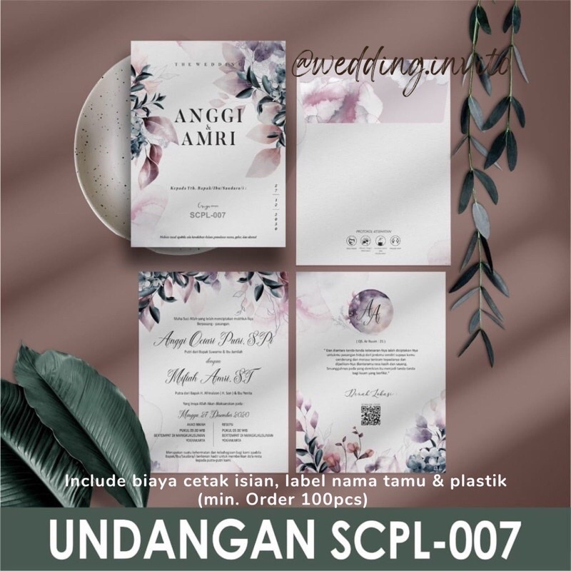 Cetak Undangan Pernikahan Kertas/Paper TEBAL Wedding Invitation Griya Amplop Softcover [SCPL 007]
