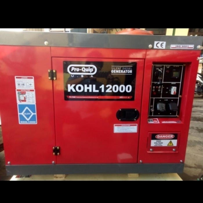 Genset Silent Solar PROQUIP KOHL 12000 Genset 12,5 Kva 1Phas /3 Phase