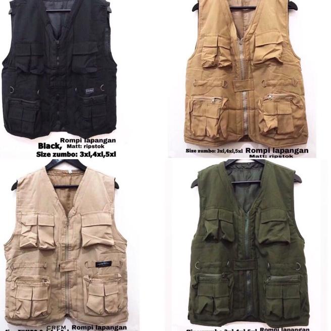 Jaket rompi Big Size . rompi tactical jumbo . rompi lapangan 4Xl 5xl
