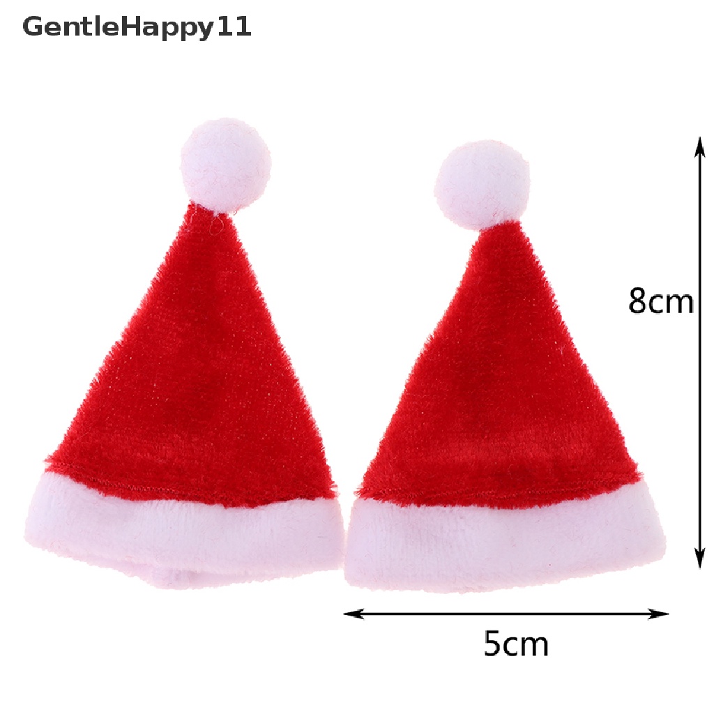 Gentlehappy 2Pcs Miniatur Topi Santa Claus Untuk Dekorasi Rumah Boneka