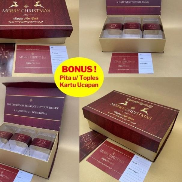 

Hardbox natal / hampers christmas / kotak kado merah / box kue kering