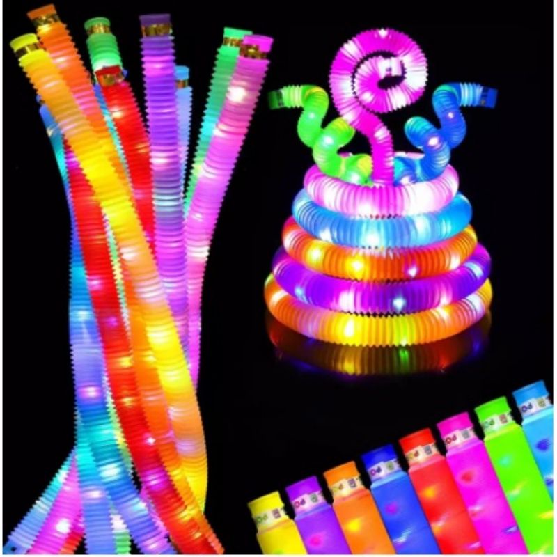 MAINAN LED POP  PIPES FIDGET TUBES SENSORY TOYS ELASTIS