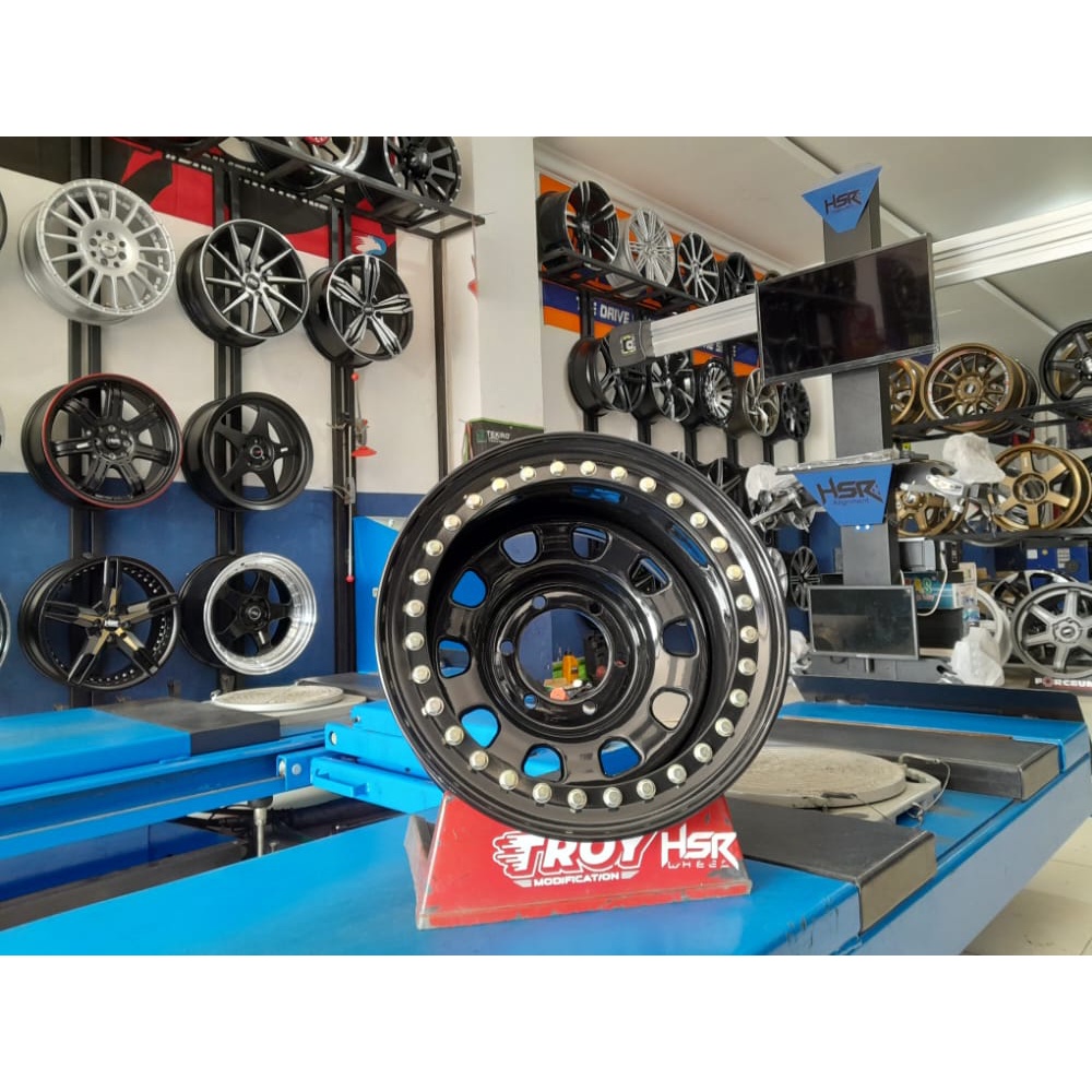Velg Mobil HSR BEADLOCK MOKUPO R15 Lebar 10 Buat Hardtop,Hilux,Triton,Ranger,Fortuner,Fanther,dll