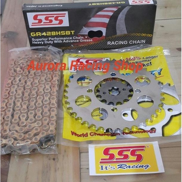 Gear Set SSS RX King & Rantai SSS 428 Hsbt Gold