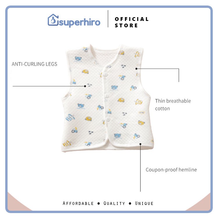 Rompi Atasan Baju Hangat Baby Bayi Newborn Anti Angin Tangan Buntung