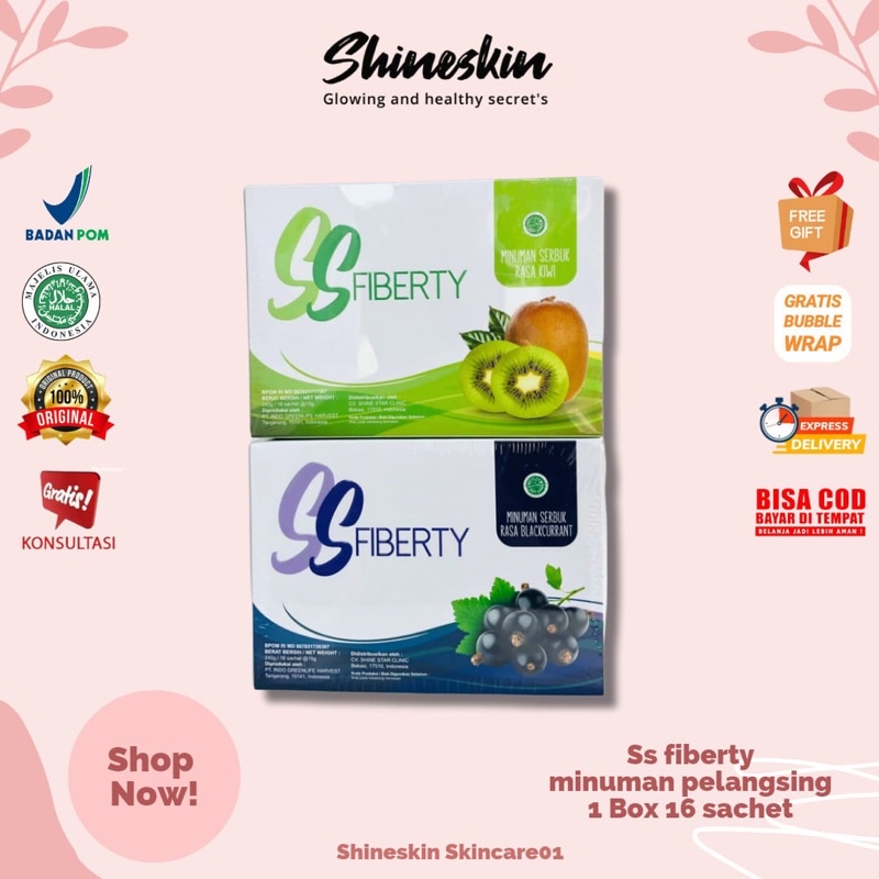 SHINESKIN SS FIBERTY, fiberty slim, minuman pelangsing