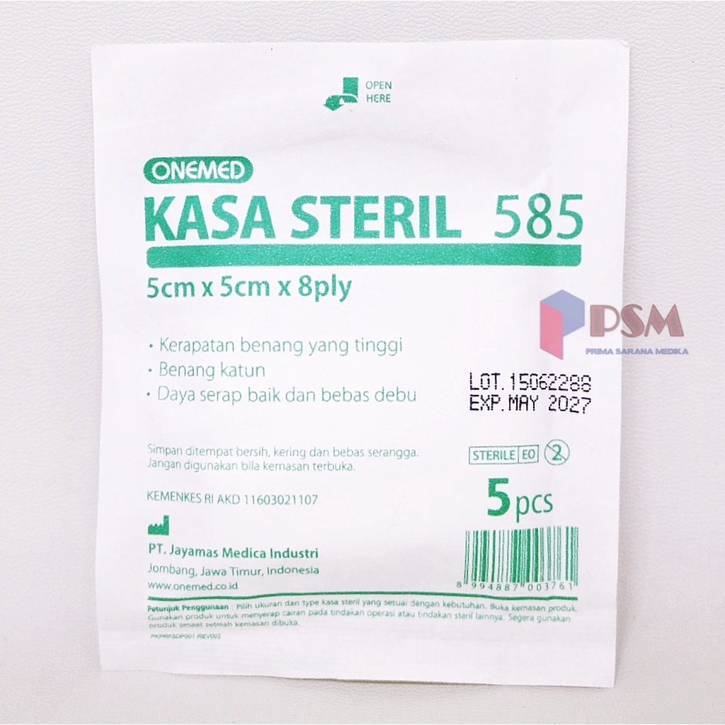 Onemed Kasa Steril 585 5 x 5cm 8ply isi 5pcs / Gauze Swab 5x5cm 5s