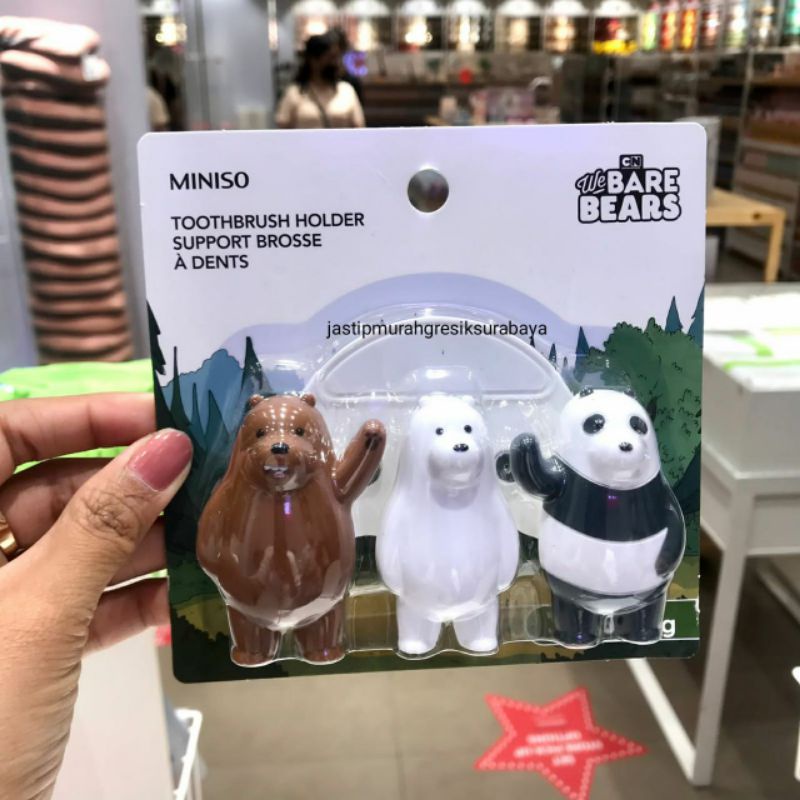 Jual WE BARE BEARS TOOTHBRUSH HOLDER MINISO TEMPAT SIKAT GIGI MINISO