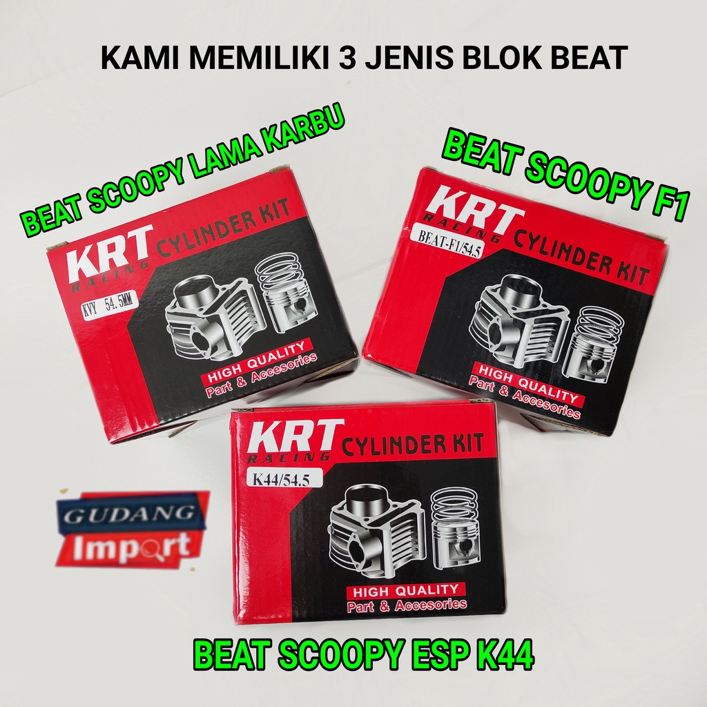 BLOK SEHER BORING PAKET BORE UP BOREUP BEAT SCOOPY LAMA KARBU KVY 54,5MM