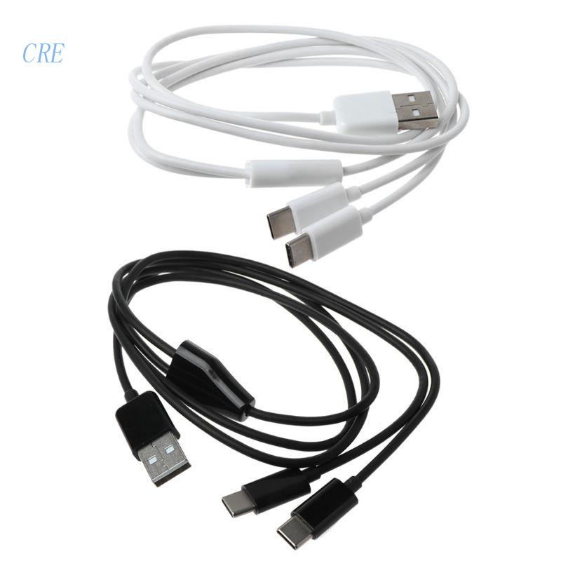 Cre Kabel Data / Charger USB 2.0 Tipe A Male Ke Dual Type C Male