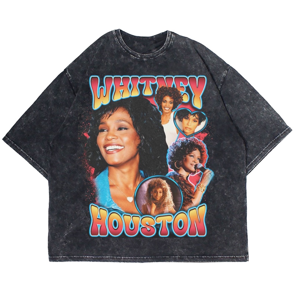 Patternmerch "Whitney Houston" Oversize T-shirt | washed tee | kaos vintage