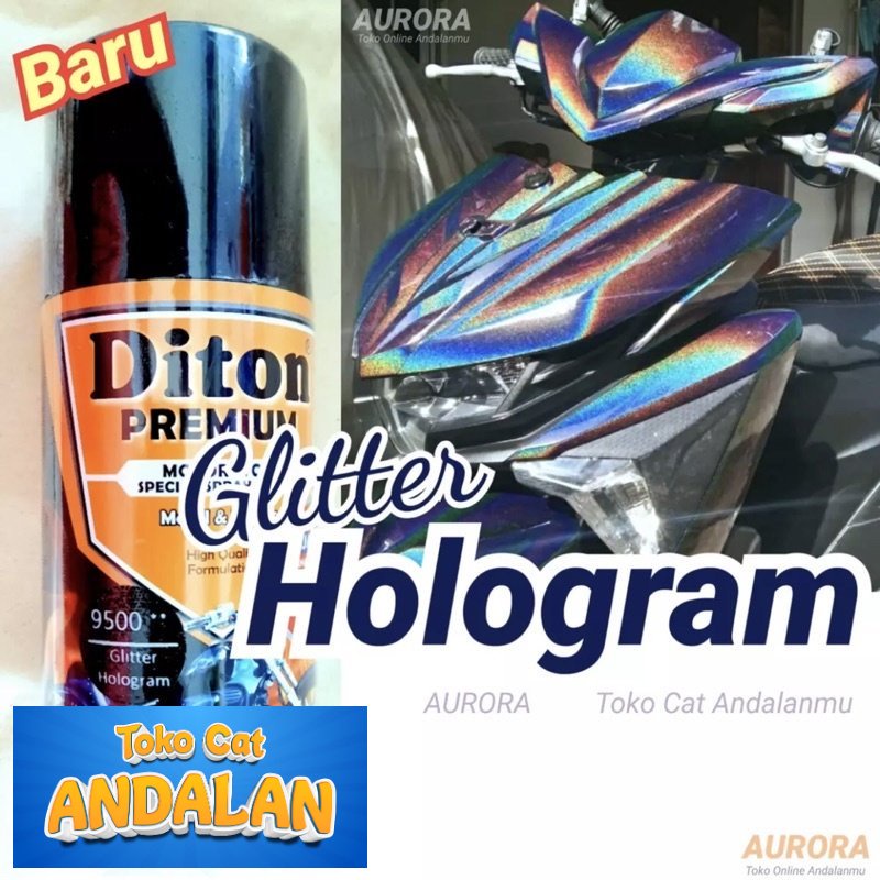 

Toko Andalan - Pilox Diton Premium Glitter Hologram 9500 Gliter 3D 3 Dimensi 300ml Cat Pilok Pylox