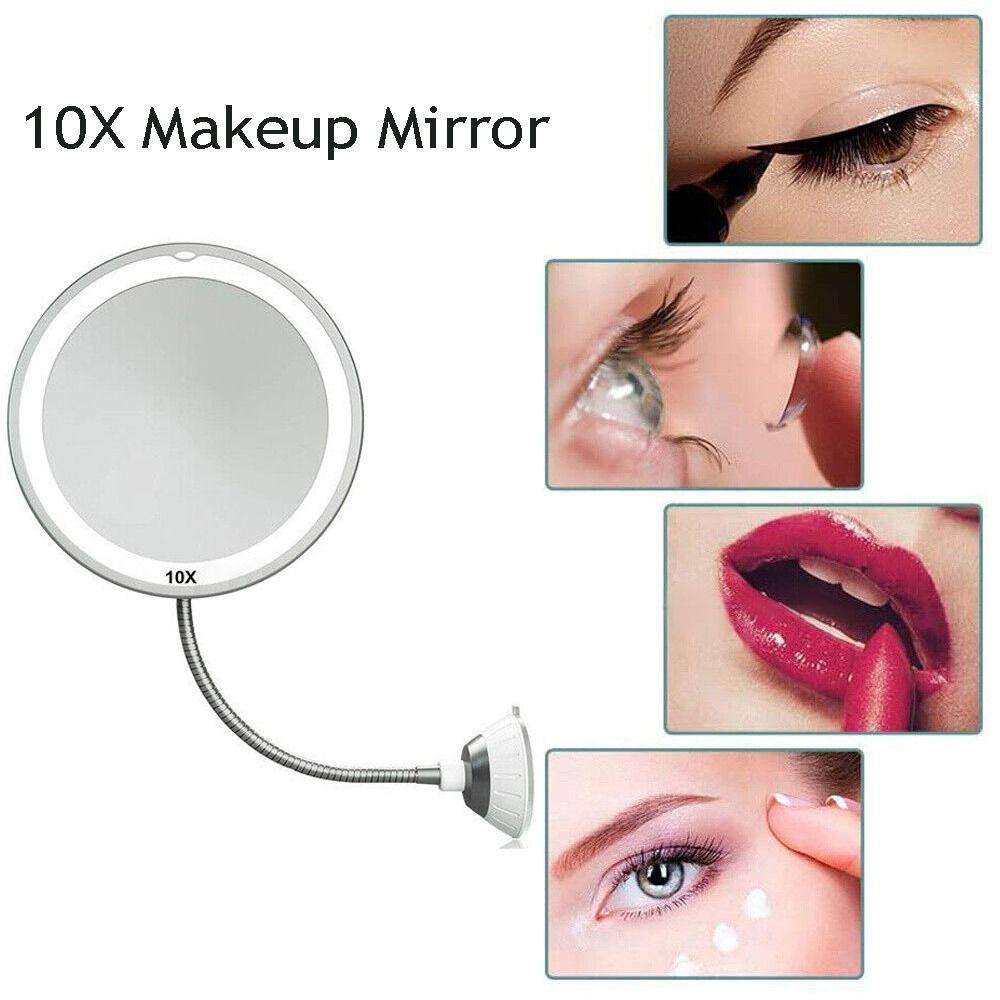 R-flower 10X Makeup Mirror Adjustable Suction Cup Pembesar Cermin Kosmetik