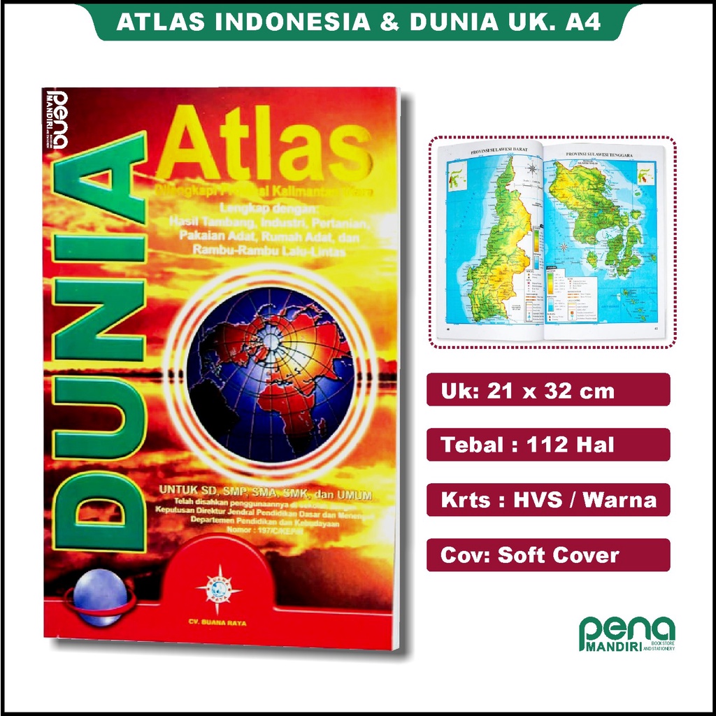 Atlas Dunia Ukuran Besar - Atlas Jumbo A4