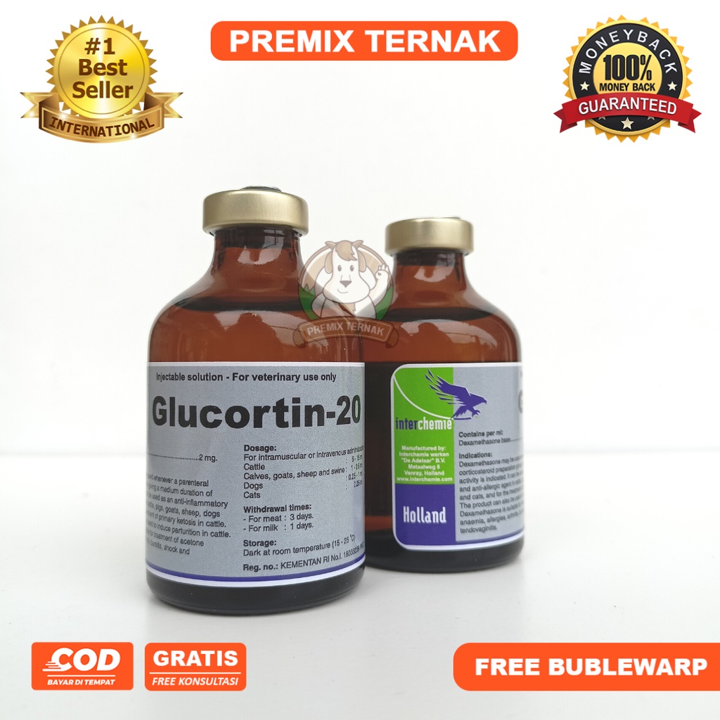 GLUCORTIN 20 Vol 50 ml - Analgesik Anti inflamasi Antipiretik Sapi dll