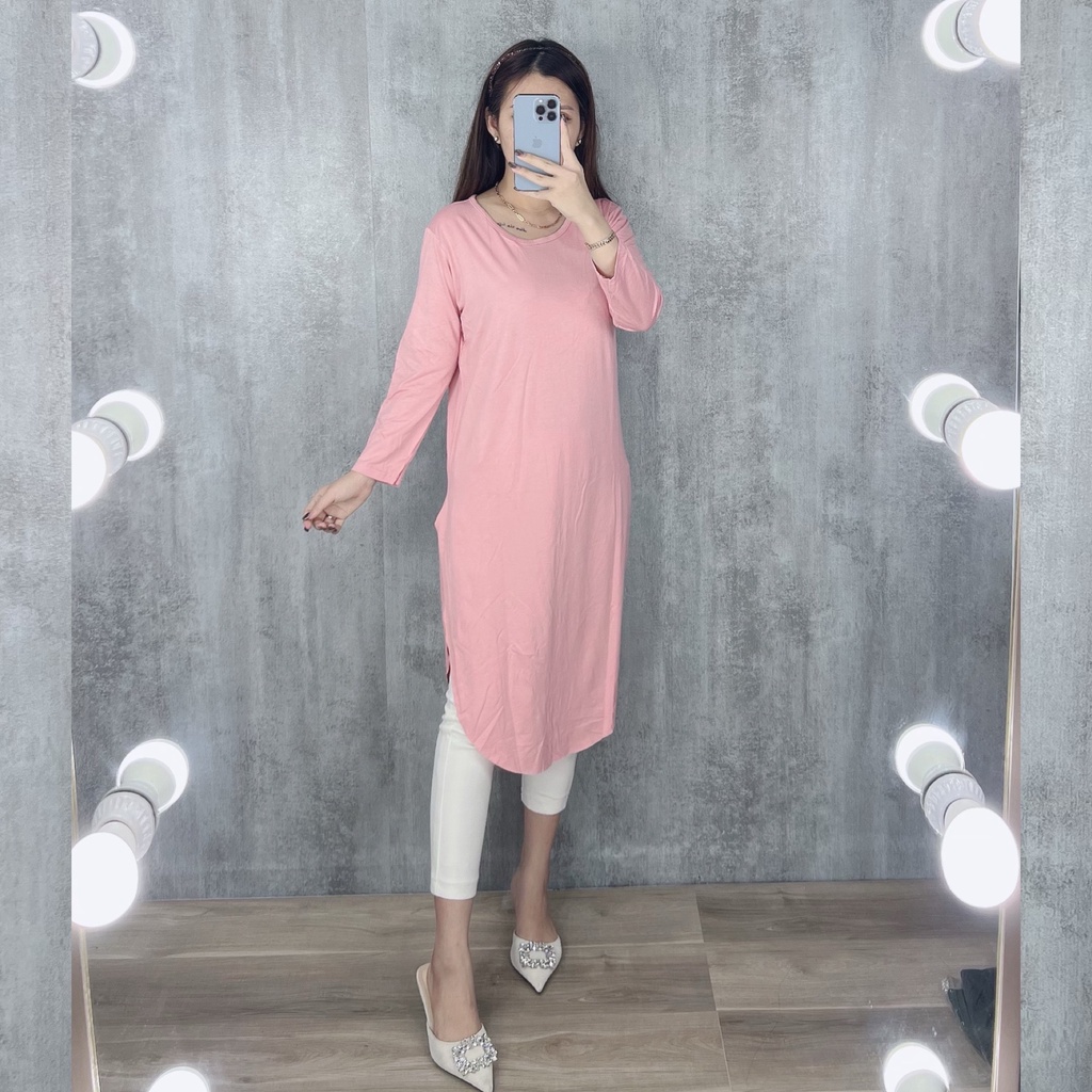 Tunik belah samping lengan 7/8 | tunik jumbo oversize