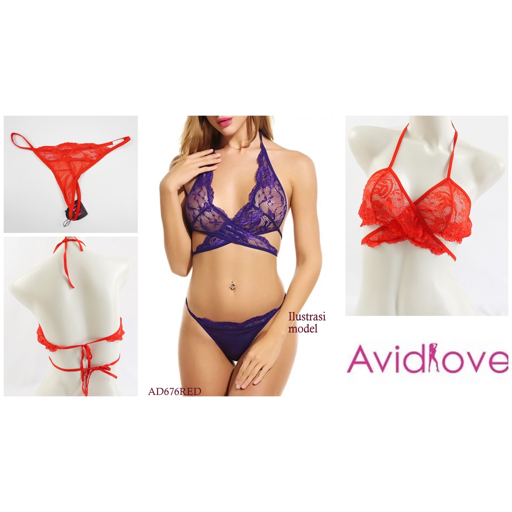 Bra set Wanita Tanpa Kawat AVIDLOVE Tanpa Busa Pakaian Dalam / Underwear  AD676