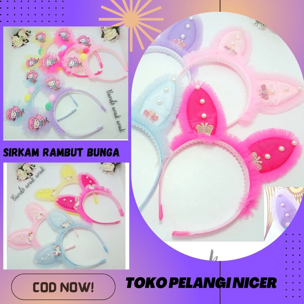 Bando Anak Lucu - Bandana kuping kucing maid fashion Wanita- Hiasan Rambut Anak Tokopelanginicer