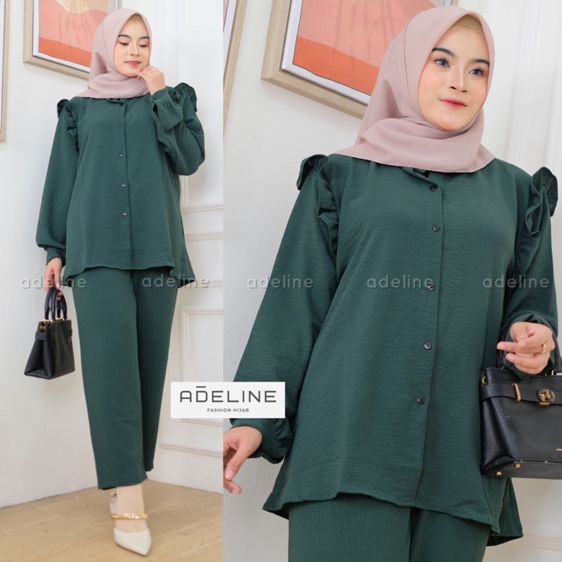 Slimpi Set Ld110 - SetCel Crinkle Airflow One Set Crinkle Jumbo Oversize Setelan Wanita  / R.6 - 326-6591