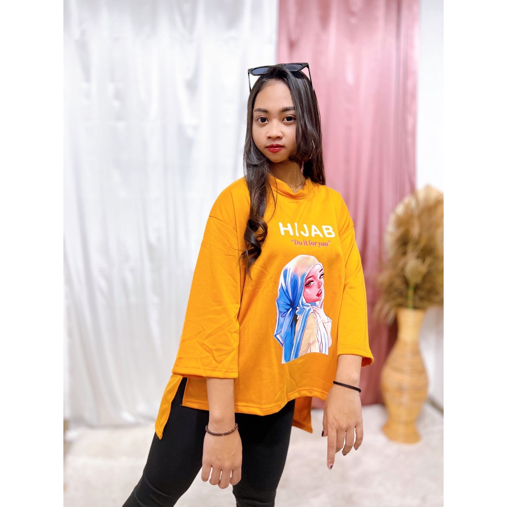 KAOS OVERSIZE HIJAB GIRL / ATASAN KAOS JUMBO XXXL / ATASAN OVERSIZE BIGSIZE