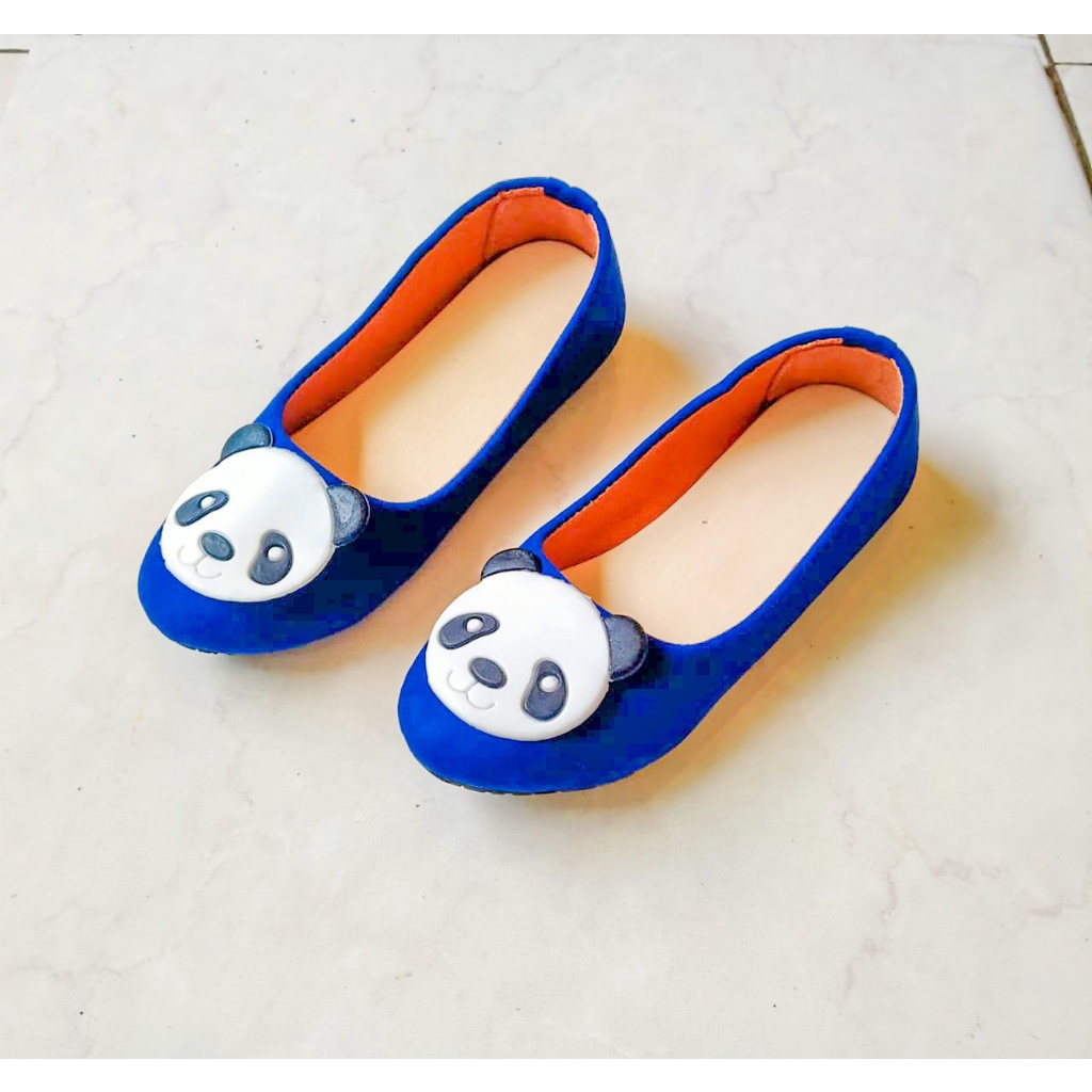 sepatu flatshoes anak kekinian motif panda