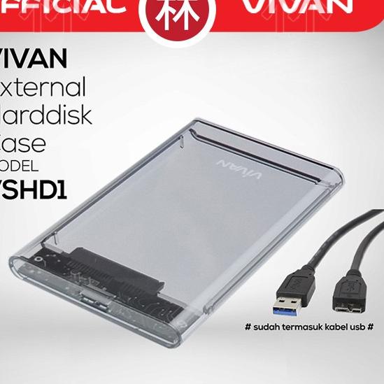 Vivan VSHD1 - Transparent 2.5 Inch SATA USB 3.0 External Hard Driver - VSHD1