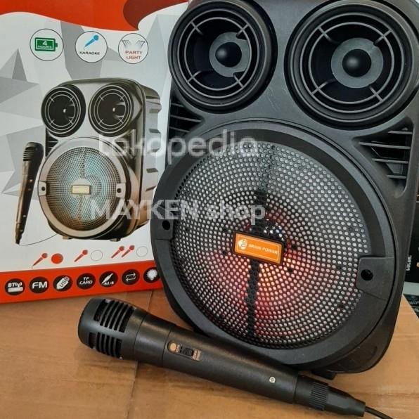 Speaker Bluetooth Karaoke 6.5 Inch KMS-3381 Bonus Mic Brain Power