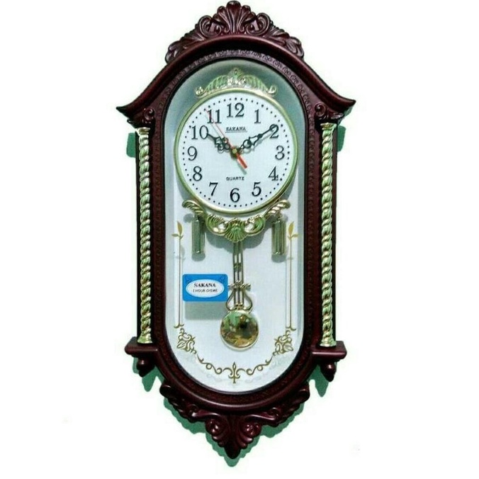 Jam Dinding Bandul Klasik Sakana / Jam Dinding Bunyi Lonceng Klasik Hestrianamall