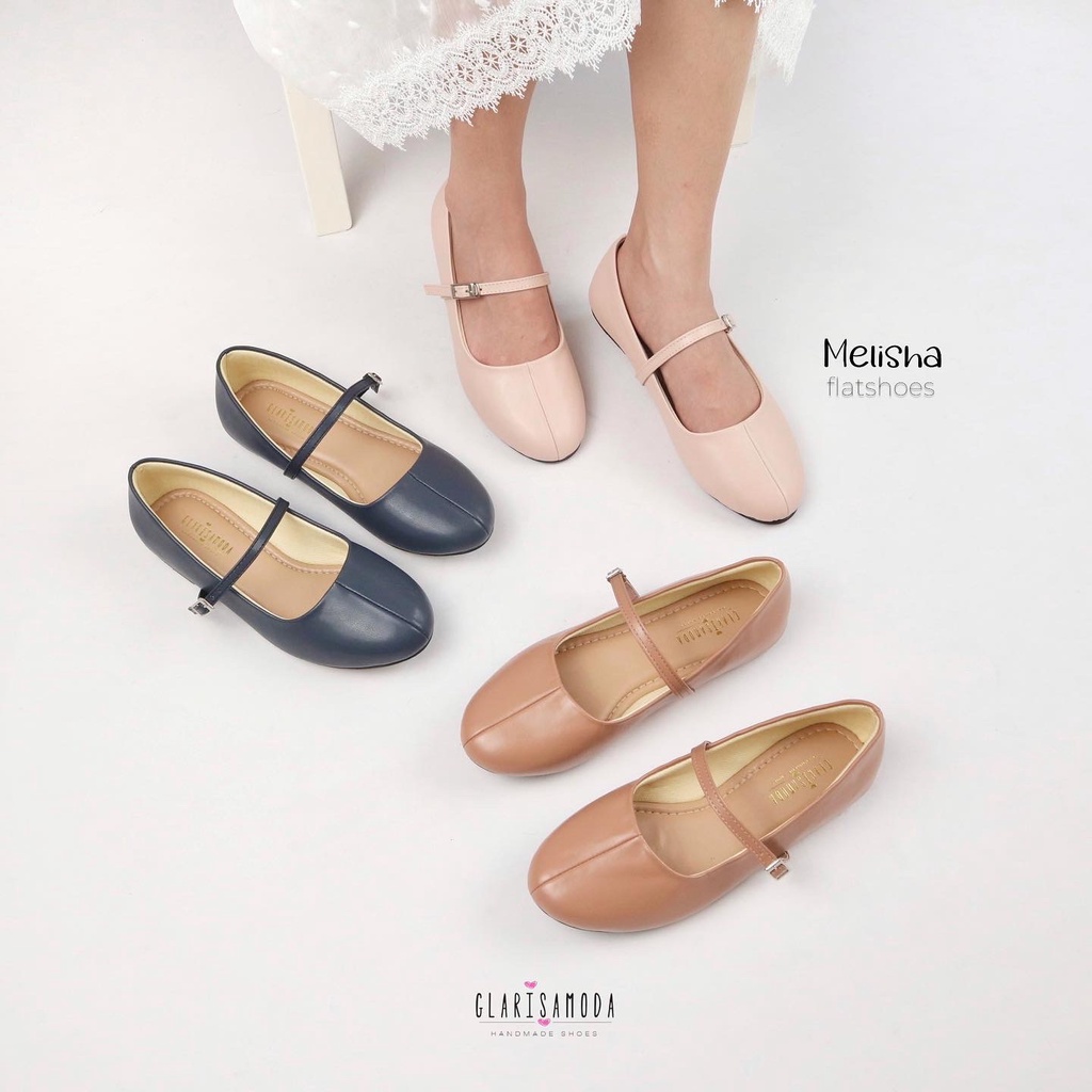 GLARISAMODA Melisa Flatshoes Tali Nyaman Empuk / Sepatu Kerja Wanita / Sepatu Sekolah