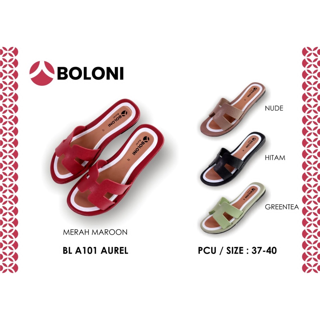 SANDAL FLAT CANTIK KEREN ORIGINAL ASLI BOLONI MODEL H AUREL PASTI AWET MURAH BANGET