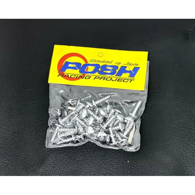 Baut Body All Yamaha Chrome 1pack isi 34pcs Free Kunci L