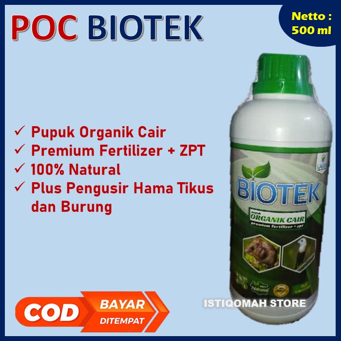 POC BIOTEK 500ML Pupuk Organik Cair Pengusir Hama Tikus dan Burung - Obat Semprot Hama Tikus dan Burung Paling Ampuh - Pupuk Obat Pembasmi Hama Tikus dan Burung Terbaik Murah Terlaris Bisa Bayar di Tempat