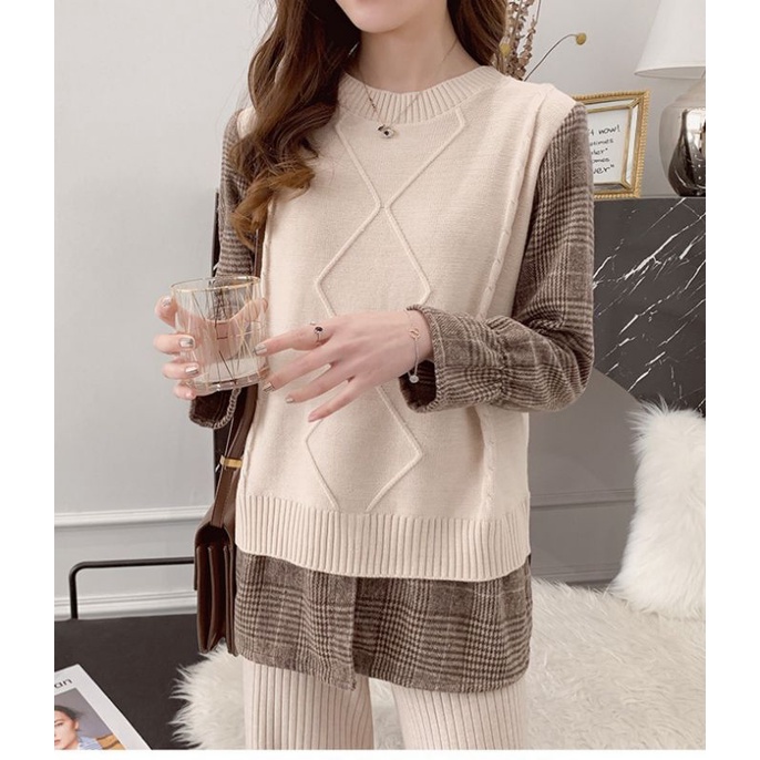 Baju fashion natal christmas 2025 set atasan rajut kemeja tartan flannel kotak zara katun shirt komb