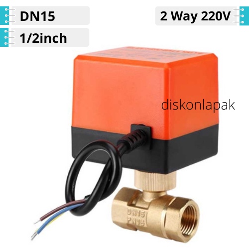 Electric Motorized Water Valve DN15 1/2 inch 1/2&quot; 220V Ball Valve Kuningan 2Way