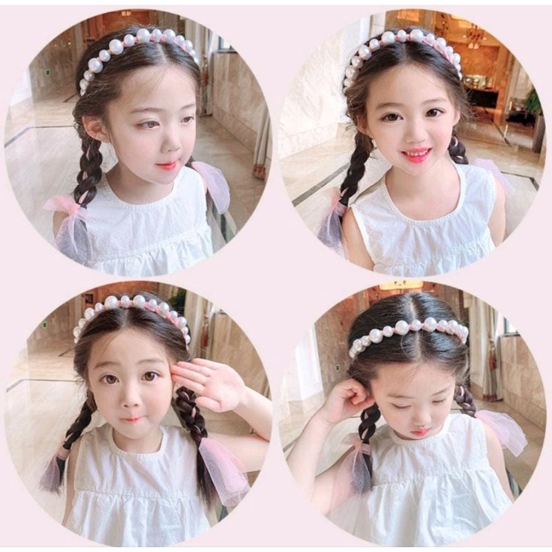Bando Anak Model Mutiara Aksesoris Rambut Headband Anak