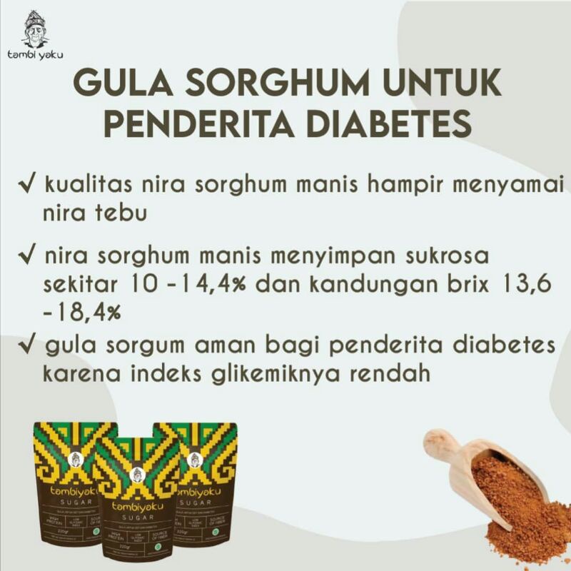 TAMBIYAKU Sorghum Sugar 220 g Halal |  Untuk Diet Dan Diabetes | Gula Rendah Kalori