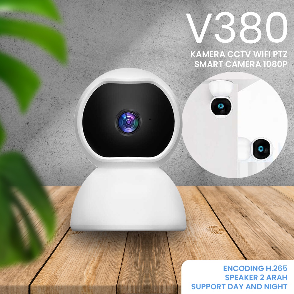 V380 Kamera CCTV WiFi PTZ Smart Camera 1080P - Q12 - White