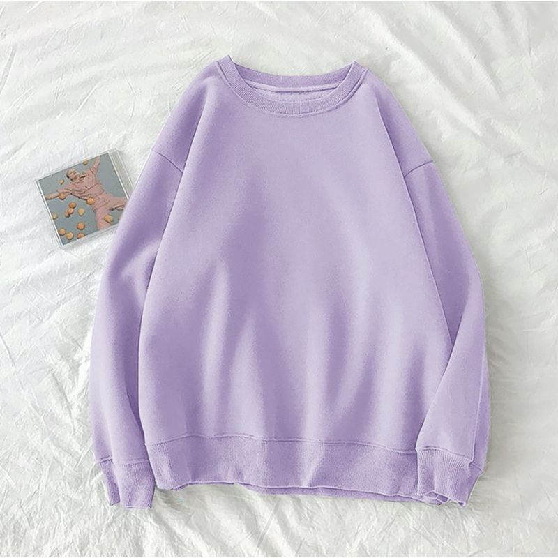 SWEATER WANITA BASIC MURAH - OVERSIZE BASIC SWEATER FLEECE OVERSIZE