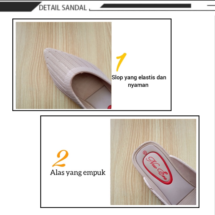 BB NEW ERA LB 12027 Sepatu Sendal Wanita Wedges Selop Karet Jelly Sandal Slop Wanita Terbaru