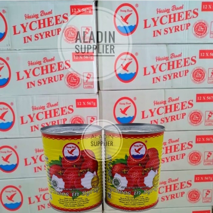 

NEW Herring Brand Leci Kaleng / lychee in syrup 567gr-(1 karton isi 12pcs)